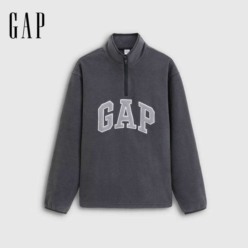 Gap Unisex Fall 2025 Logo Fleece Half-Zip Stand-Collar Sweatshirt