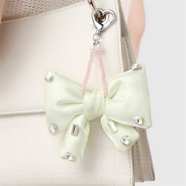 Adorable Rhinestones Bows Keyring Bag Decoration Fabric Multifunctional Keychain Portable Daily Essential