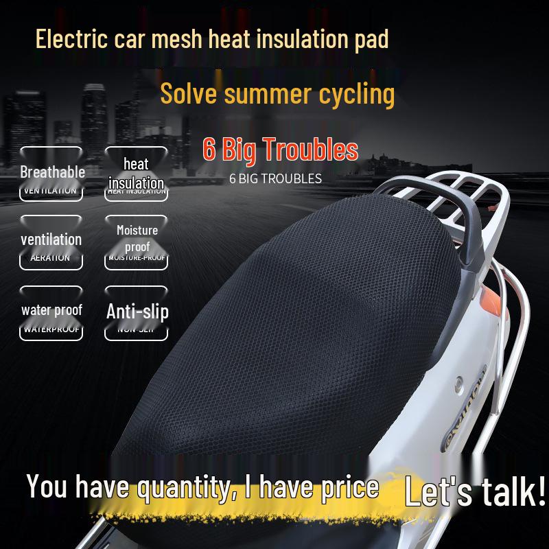 Four Seasons Universal Electric Motorcycle Seat Cover - Sun Protection & Sweatproof, Elastic Plush Leather Cover for Bikes & Scooters