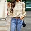 Women Loose Printed Blouses Long Sleeve Round Neck Commuting Autumn Winter