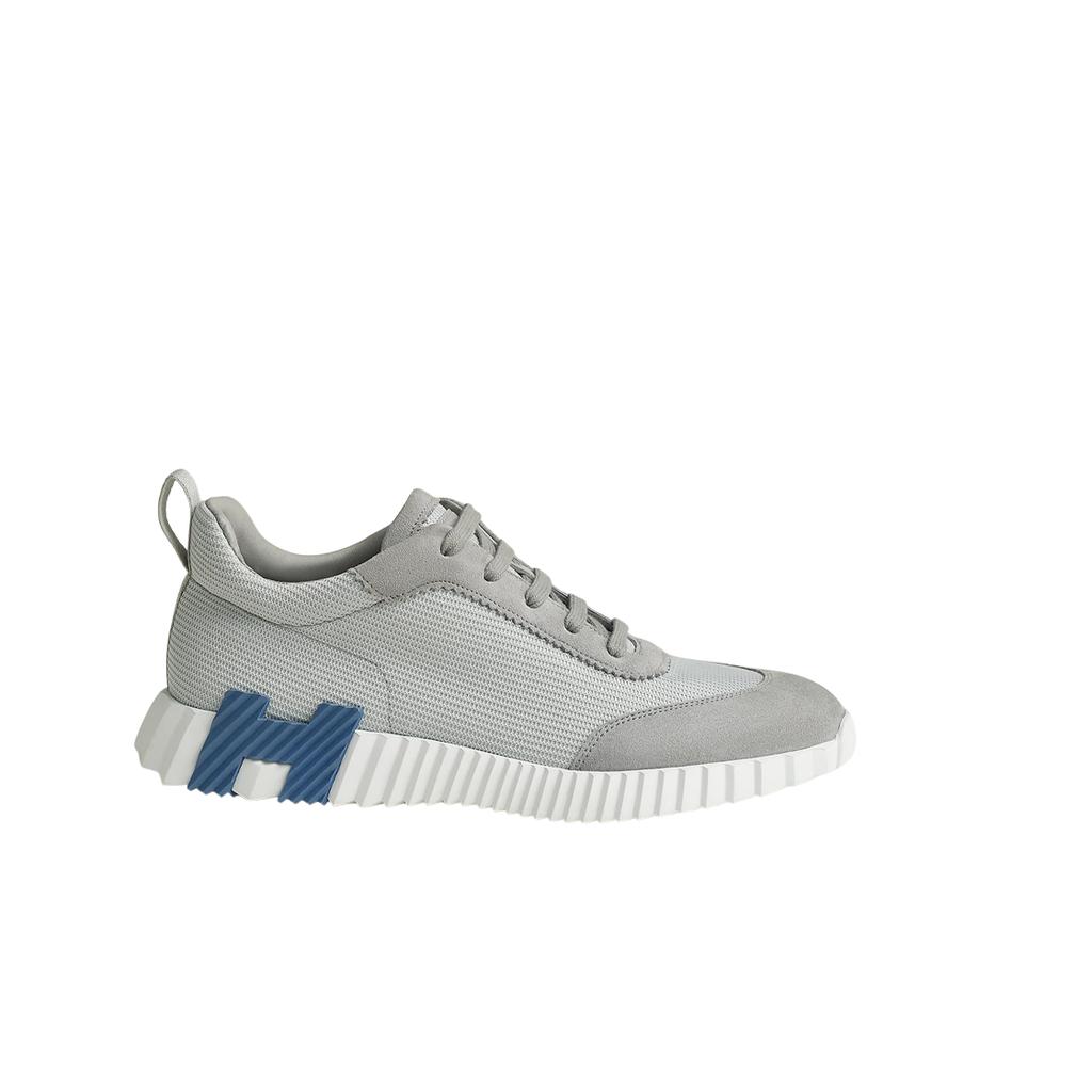 Hermes Bouncing Sneakers Mesh Suede Goatskin & Gris Temperance