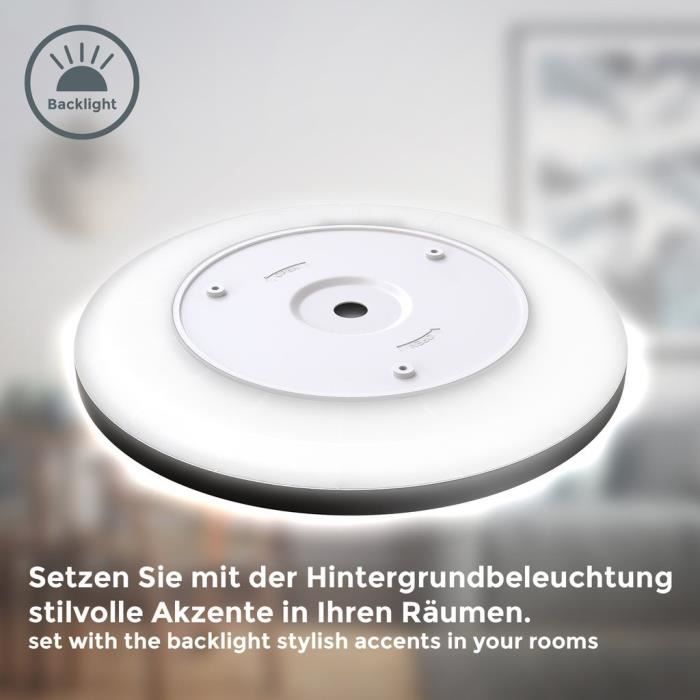 Plafonnier led - b.k.licht - ultra plat 28mm - 18w - 2400lm - lumière blanche neutre