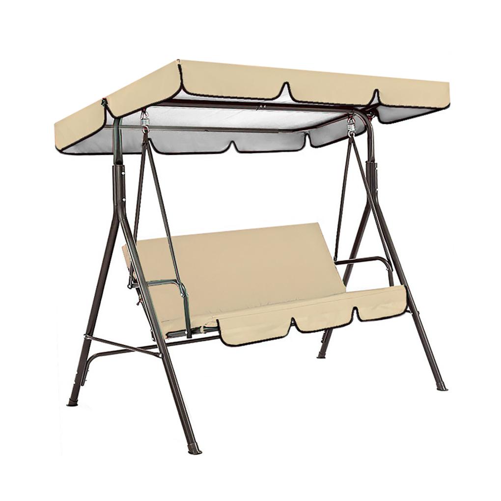 2pcs/set Garden Chairs Patio Swing Cover Set Waterproof UV-resistant Swing Canopy Seat Top Cover +Seat Cover (No Swing Chair)