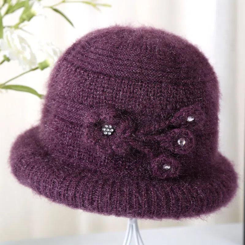 Winter Hat Women Rabbit Wool Hat Plush Thick Knitted Hat Warm Cotton Hat