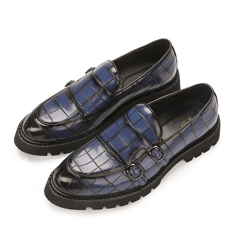 Plattformsko Loafers Sko Herre Bryllupssko med tykk såler Svart Formell Business Sko Slip-on Lær Øk Stor Størrelse 38-48