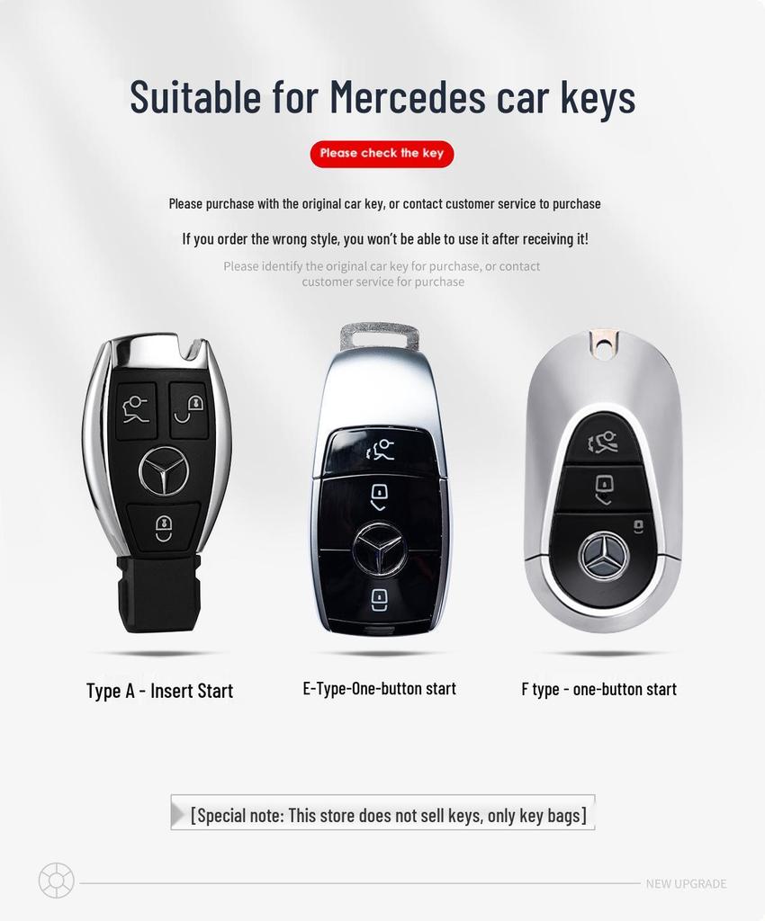 Prémiový kryt na klíčenku pro Mercedes C200L, GLC260, GLA200, GLK300, GLE320, V260