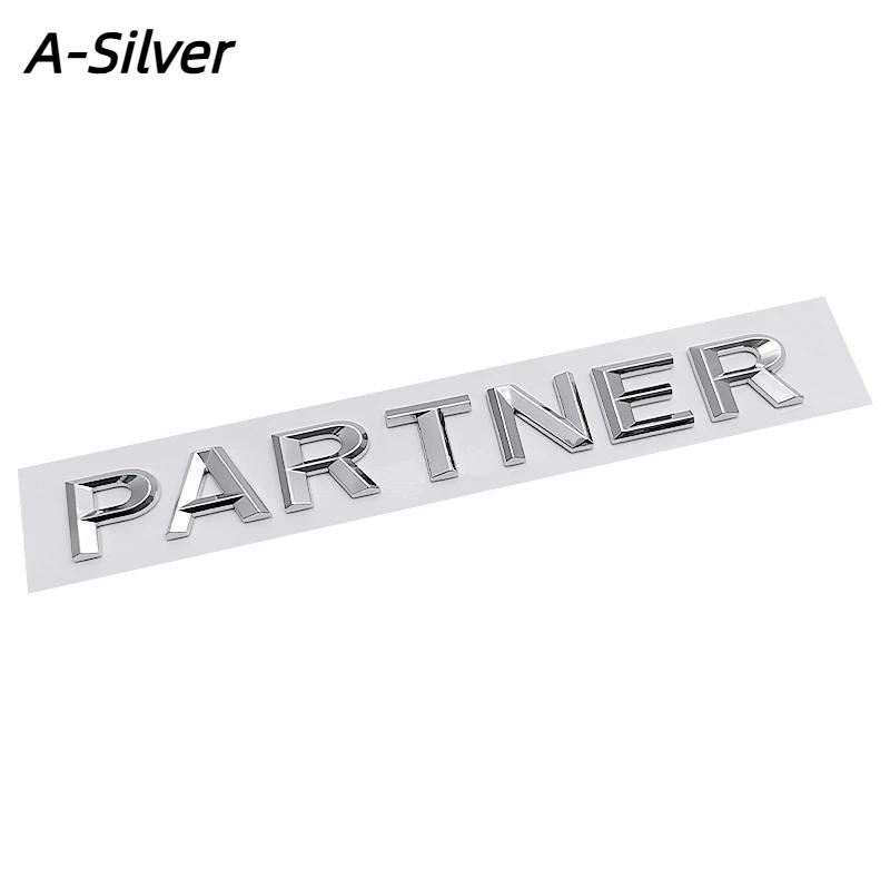 ABS Plastic Car Rear Body Trunk Sticker Partner Letter Tail Emblem Decoration Modified Accessories A-Silver