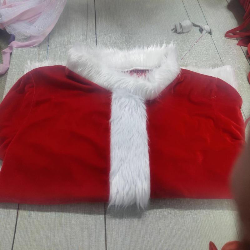 Old Man Holiday Performance Clothes Golden Velvet Christmas Costume