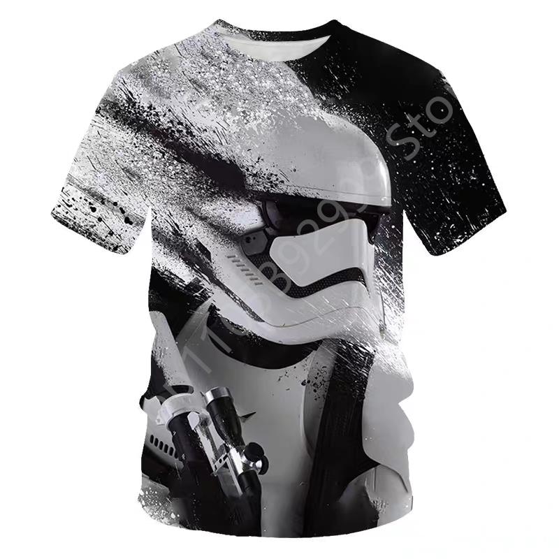 T-shirt da Uomo a Maniche Corte 3D Asciugatura Rapida Star Wars 50° Anniversario T-shirt Genitore-Figlio per Adulti e Bambini