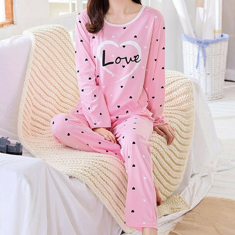 Buy Womens Pyjamas Set Long Sleeve Tops 