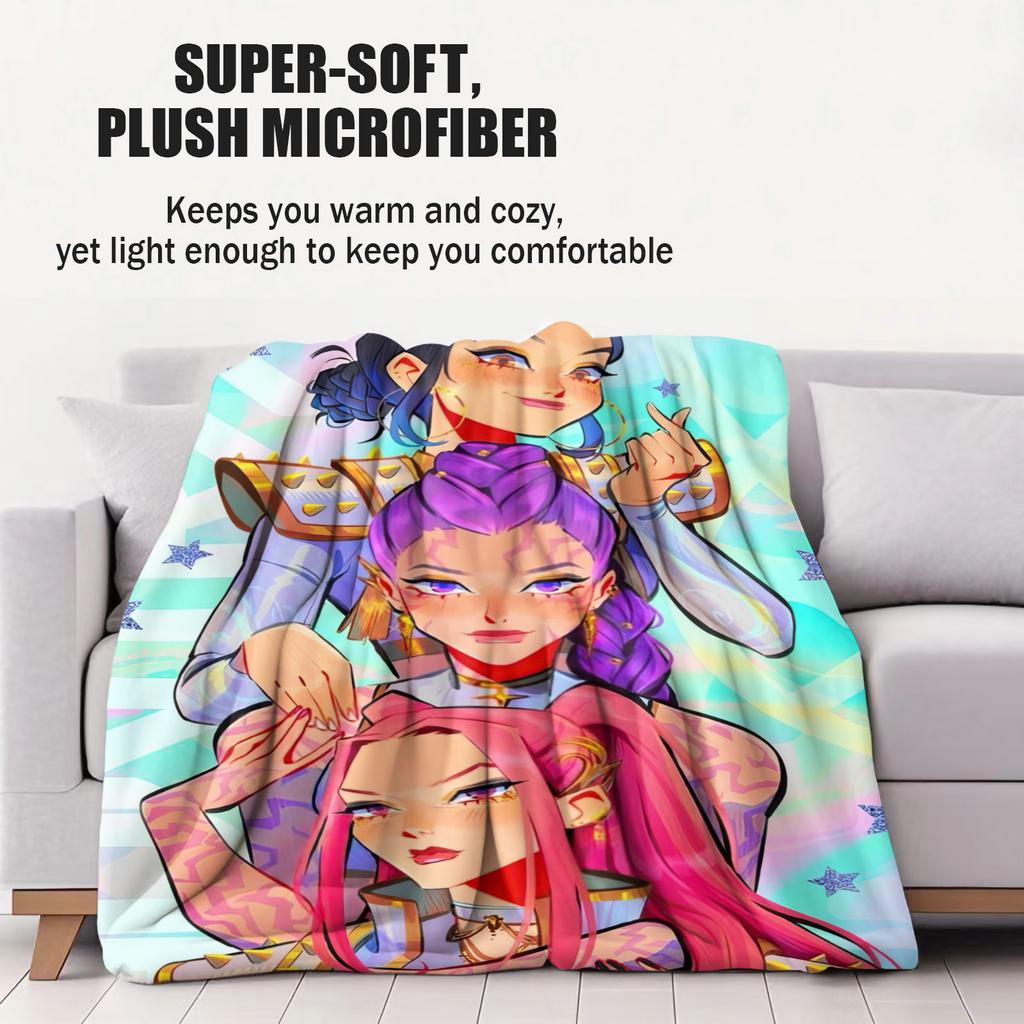 K-Pop Demon Hunters Blanket Hot Anime Flannel Blanket Fan Gift Suitable for Home Leisure Camping Travel Multifunctional Blanket