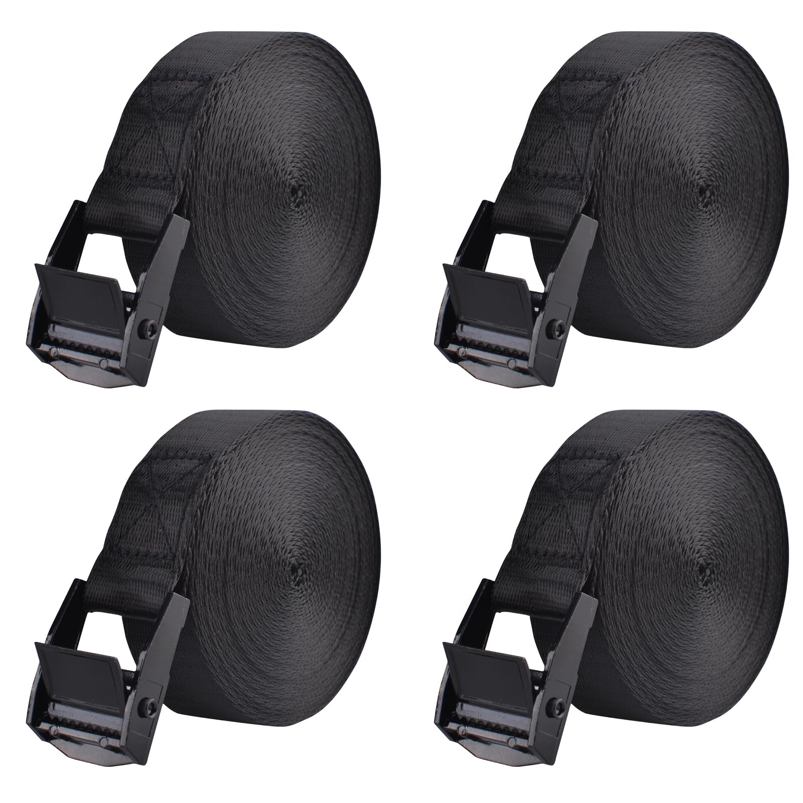 

TRIWONDER Cargo Lashing Cable Packaging Cargo Motorcycle Earthquake Preparedness Supplies Black 4 Tie-Down Straps, Multi-Purpose Straps, Tie-Down