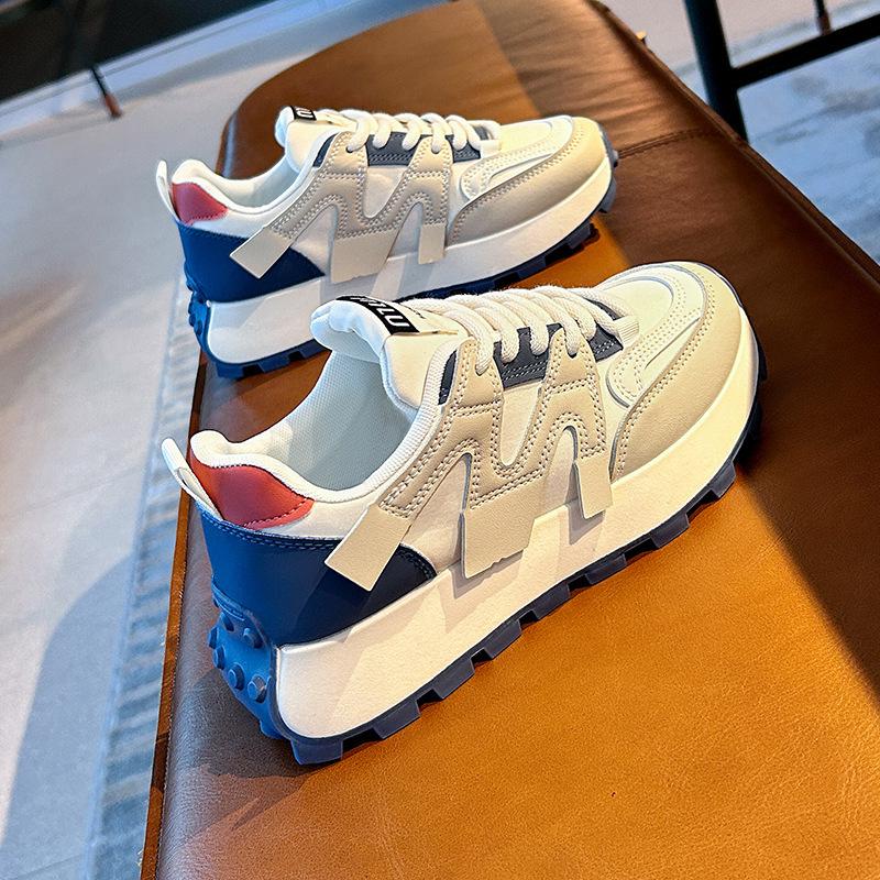 Ins Korean Version of the New Dad Shoes for Women 2025 Spring Student Running Sports Thick-soled Heightening Casual Shoes