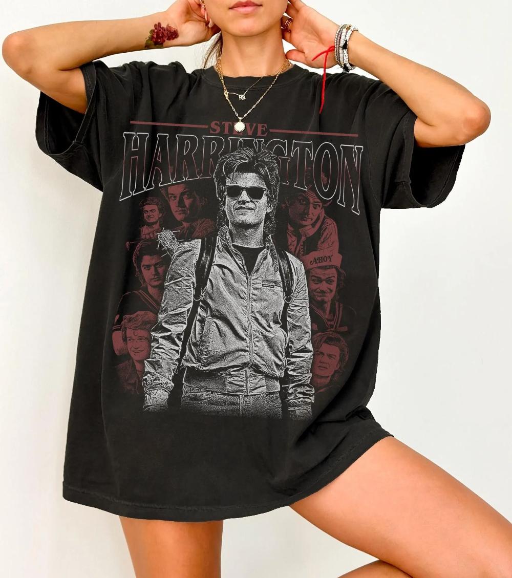 Steve Harrington TShirt Unisex Graphic Tee 80s TV Show Shirt Retro Vintage Clothing Fan Gift S