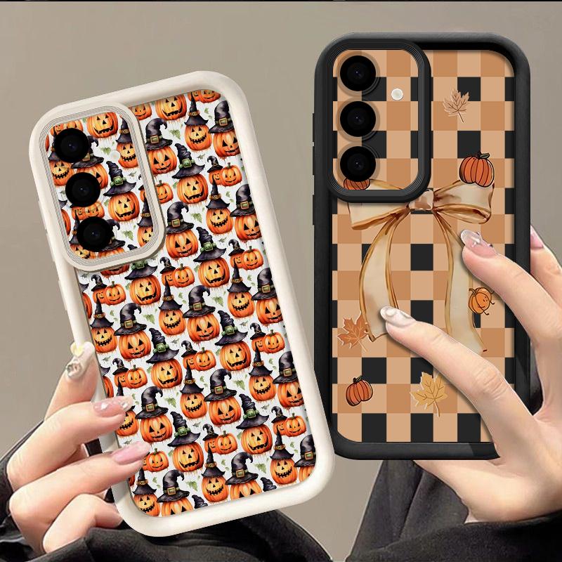 Pumpkin Lantern Ghost Halloween Case For Samsung S26 FE S25 Ultra S24 S23 S22 Plus S21 A16 A17 A18 A26 A27 A36 A37 A54 A55 A56 A57 5G Shockproof Cover