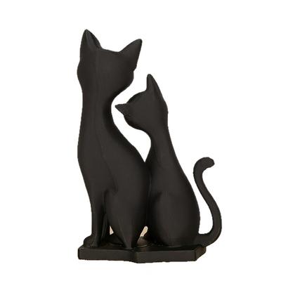 Dark Theme Black Cats Figurine Double Cats Snuggling Sculpture Perfect for Office and Cafe Desktop Shelf Decoration