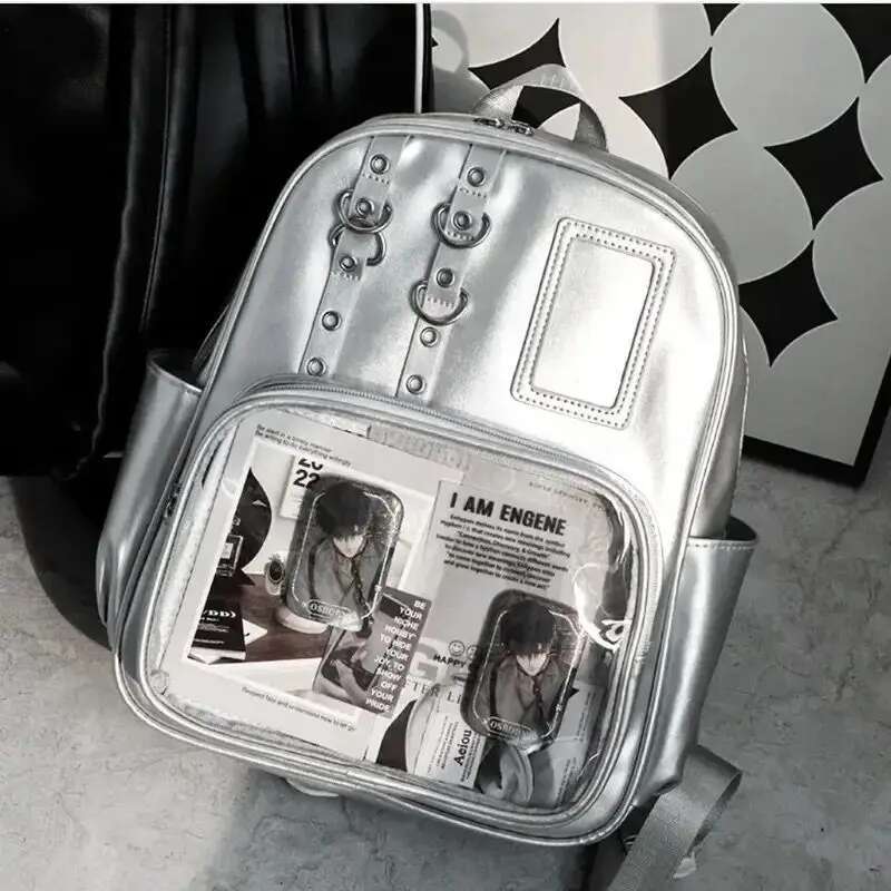 Y2K Cute Mini Backpack Women Kawaii Ita Bag Sweet Girl Transparent Rucksack DIY Display Knapsack Lolita Preppy Style School Bags