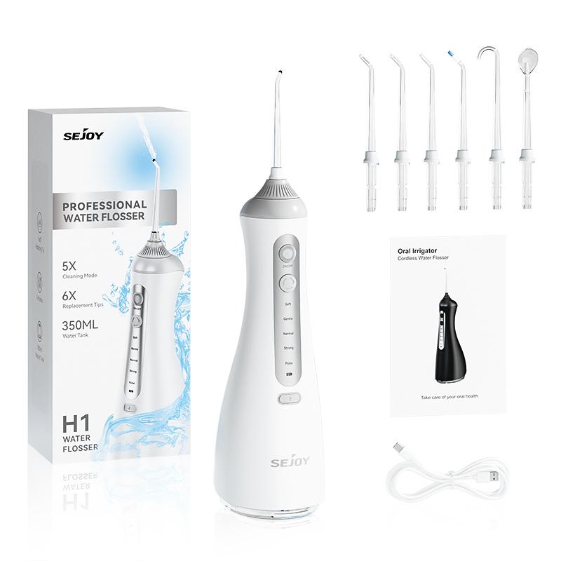 

Sejoy Water Flosser Teeth Picks 6 Jets 6 Modes Portable Cordless Water Floss for Teeth Cleaner Oral Picks білий