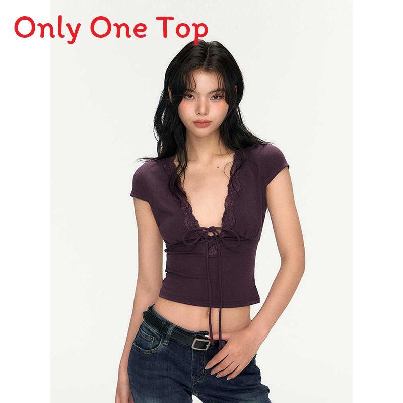 Sexy Black V Neck T Shirt For Women Summer Short Sleeve Slim Fit Casual Top