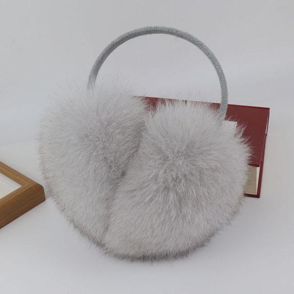 

Нові зимові жіночі навушники з натурального лисячого хутра Шарфи з натурального лисячого хутра подвійного використання Натуральний теплий плюшевий навушник На відкритому повітрі однотонний хутряний шарф