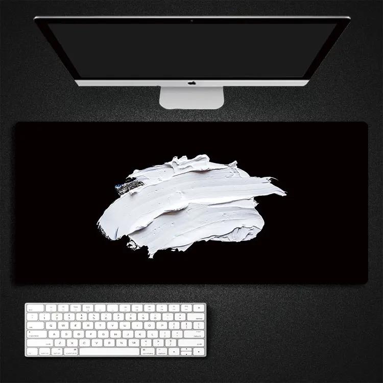 Black Gray Line Cloud Art Desk Mat Gaming Mouse Pad Large Mousepad Gamer Accessories XXL PC Computer Keyboard Extended Pad