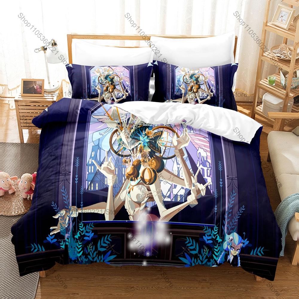 Cris Tales Bedding Set Includes Duvet Cover 2 Pillowcases Hand Drawn Time Magic JRPG Crisbell Fantasy Game Bedroom Decor Gamers