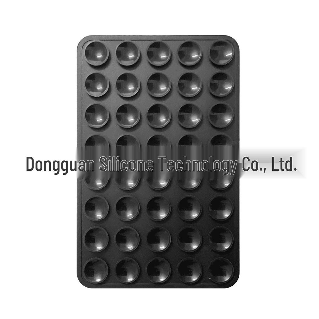 Black Silicone Anti-Slip Phone Stand: 24 Portable, Minimalist Suction Cup Stickers