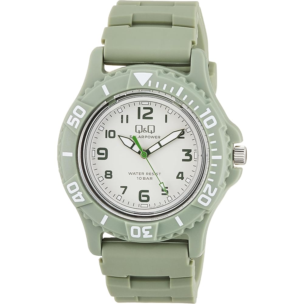 

Citizen Q&Q Analog Solar Watch 10 Bar Water Resistant Urethane Strap Men s Green