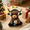 Resin Animal Statue Winter Highland Cow Figurine, Cattle for Desk Decor Decor, Shape Ornament Home Office