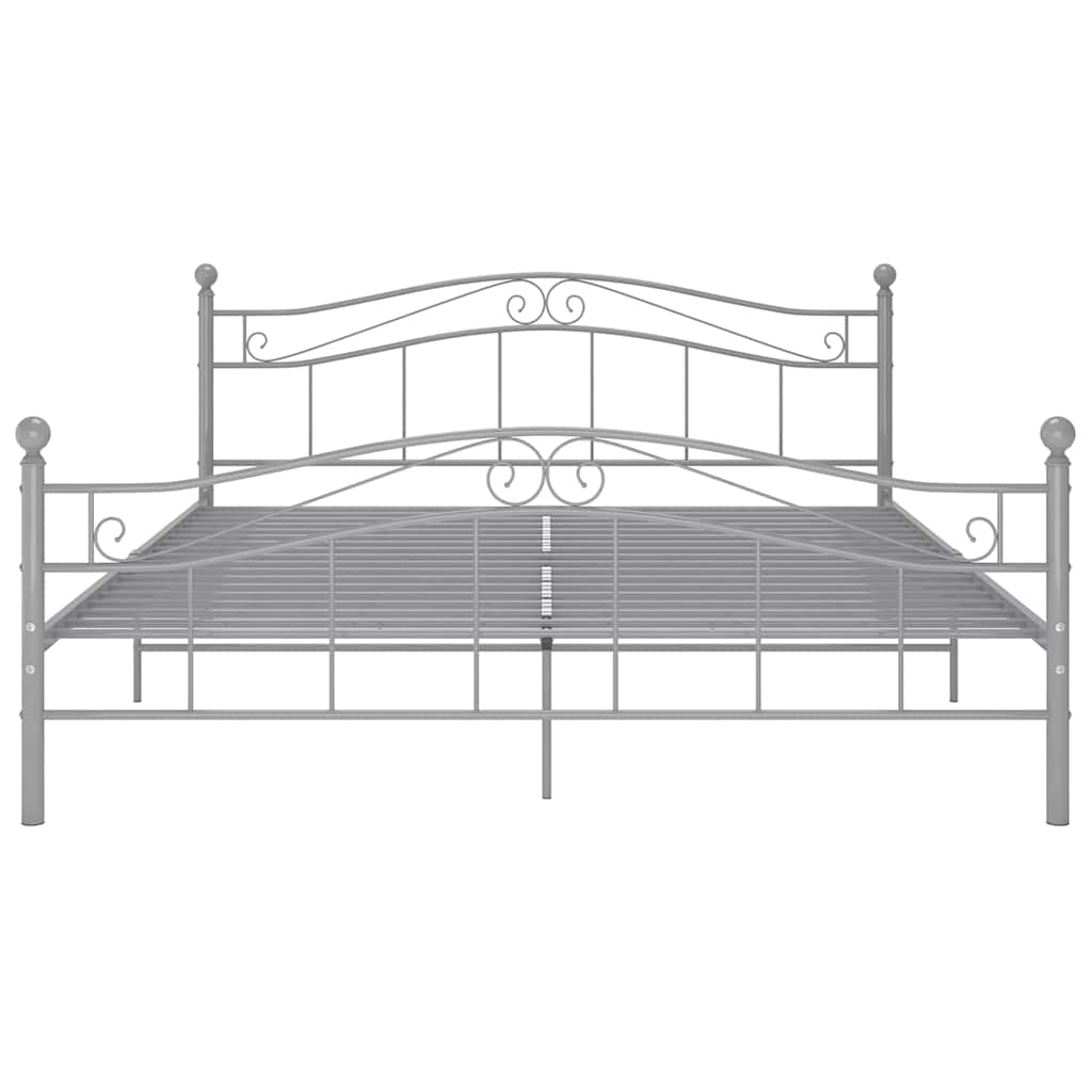 Vidaxl Bed Frame, Grey, Metal, 180 X 200 Cm