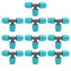 20PCS 16mm Tee Pipe Connector PE Irrigation Tubing Tee for Greenhouses Gardens Agriculture 9.3x6CM