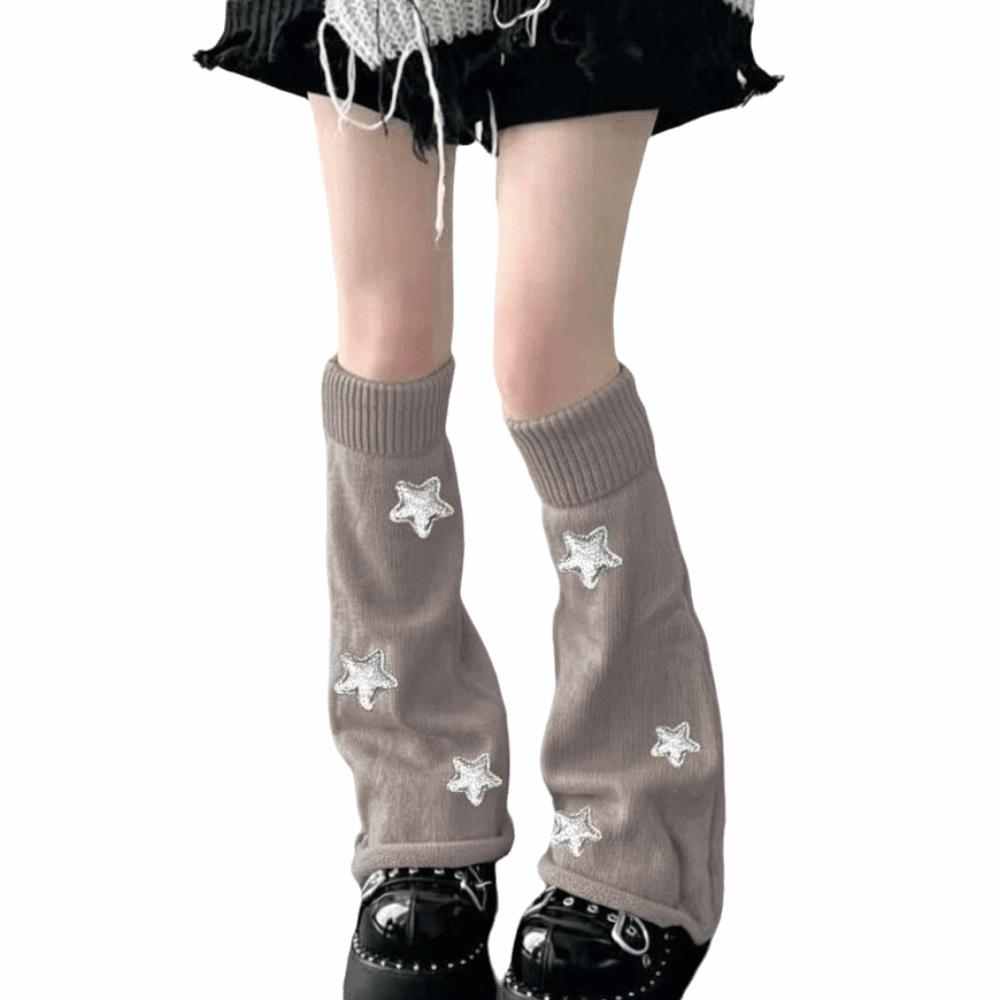 Y2K Leg Warmers Knitted Knee High Stockings Spicy Girl Leg Covers Women
