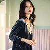 Pajamas Women's Spring, Autumn and Winter Gold Velvet Long-sleeved Trousers Two-piece Split Can Be Worn Out Casual Home Wear
