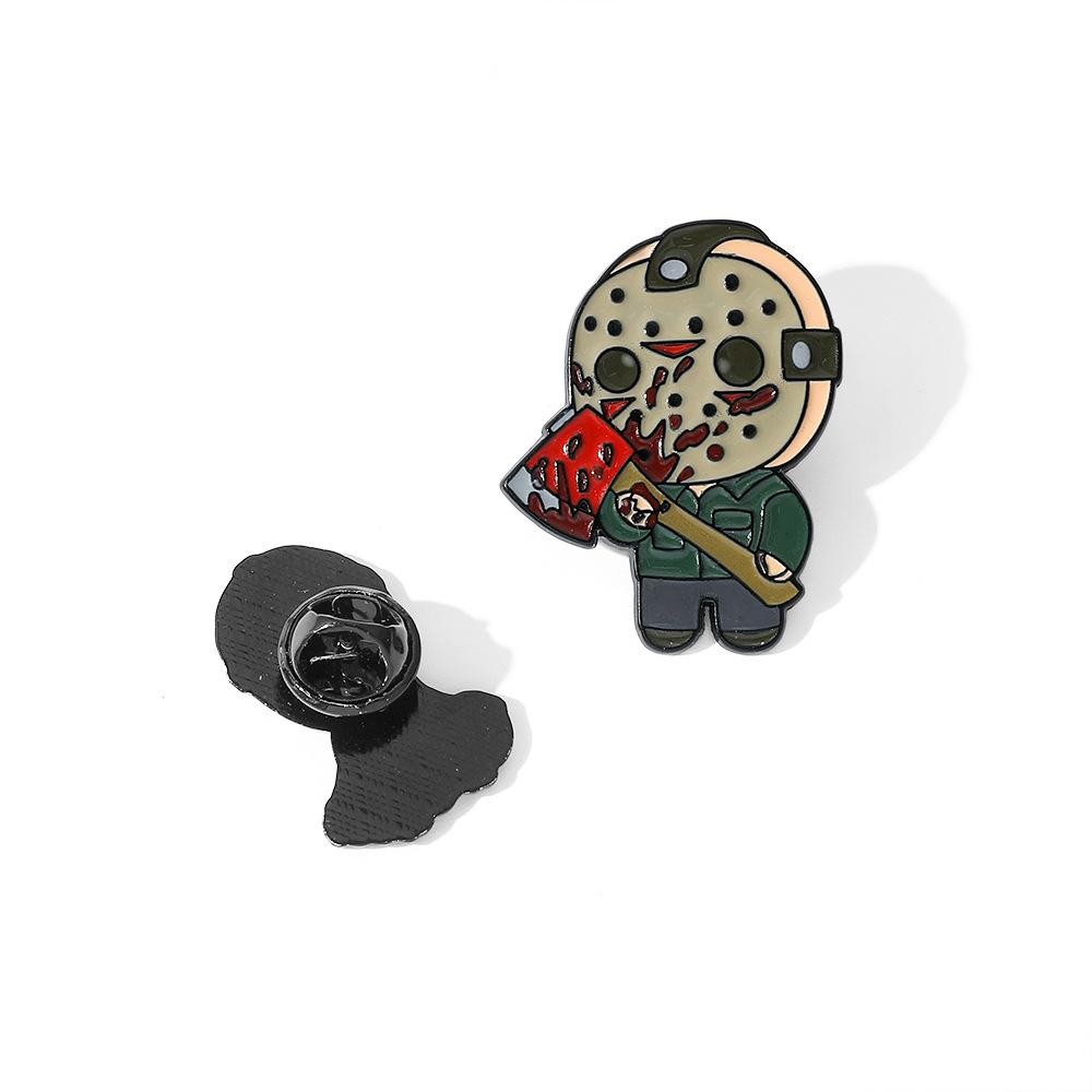 Cartoon Creative Personality Halloween Brooch Horror Movie Friday Killer Jason Metal Badge Alloy Accessories