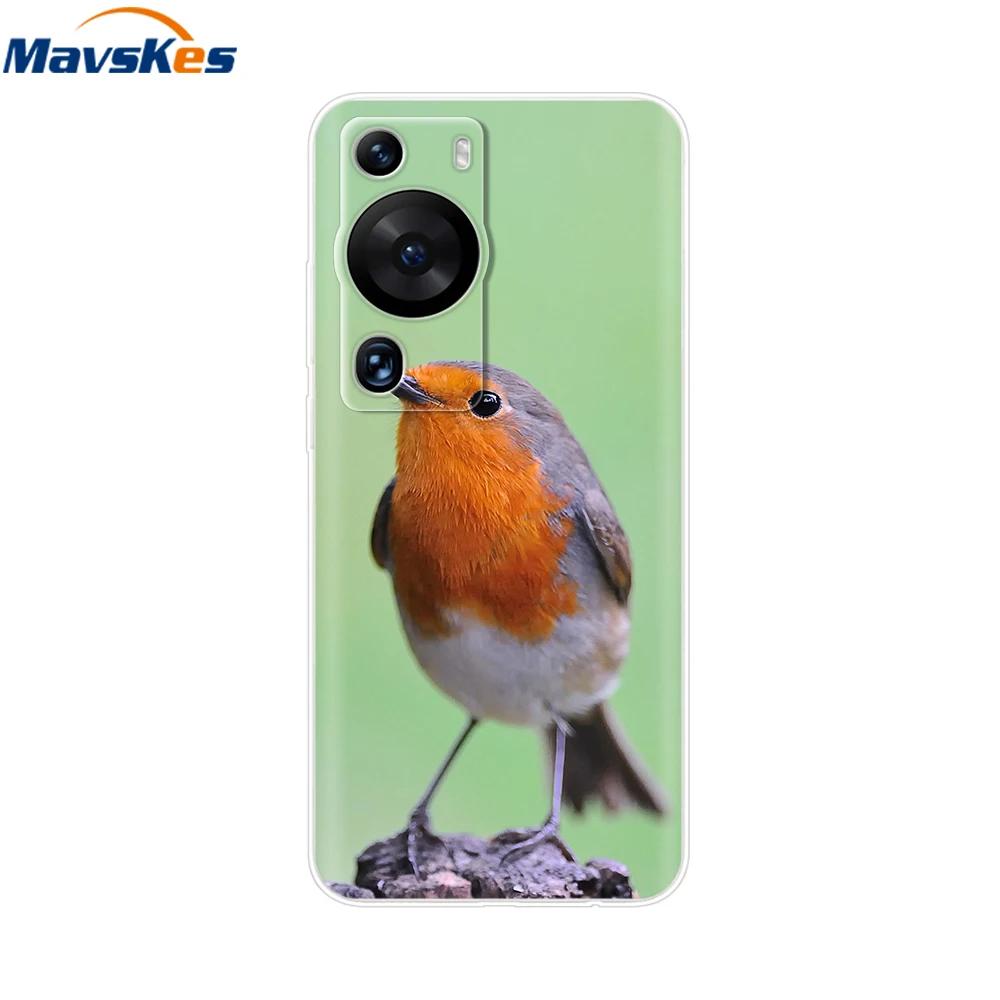 For Huawei P60 Pro Case Cute Heart Cartoon Painted Silicone Clear TPU Back Cover For Huawei P 60 P60 2023 P60Pro Phone Cases