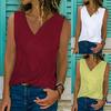 Premium Quality Women Sleeveless Blouse Vest Top Summer Casual V Neck Tank T-shirt Beach Shirts For Effortless Style