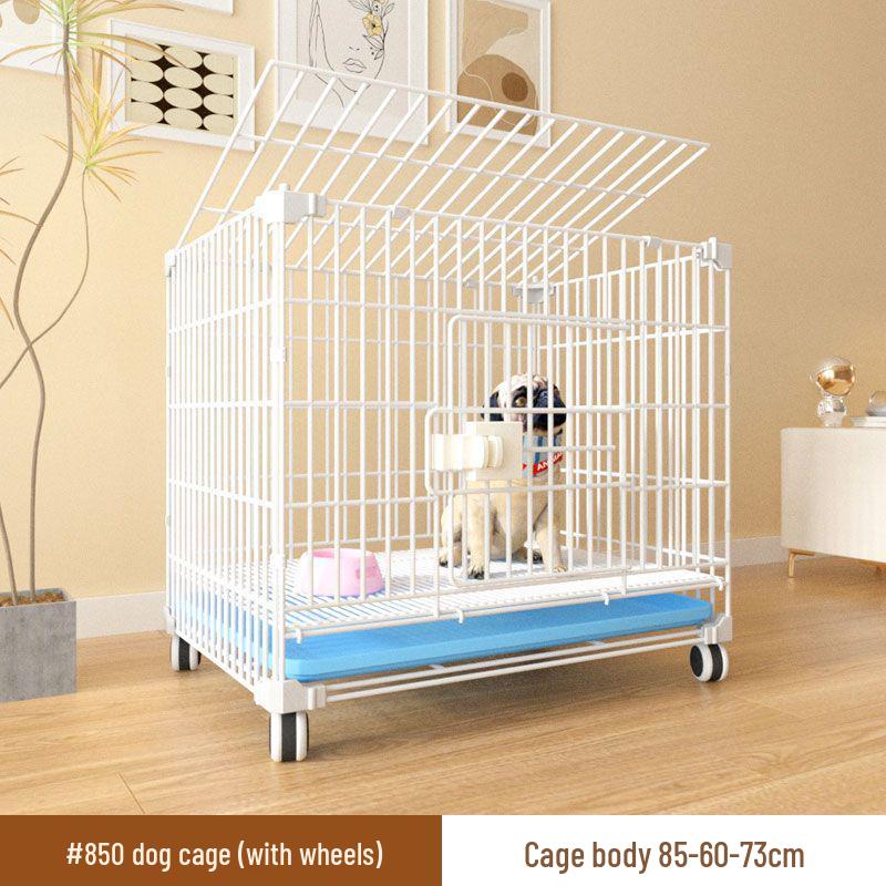 Reinforced Three-Layer Indoor Pet Cage with Toilet for Small Dogs