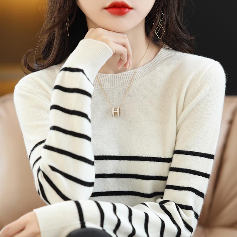 Dámský kašmírový svetr Qinghe kašmír 30% kašmír 70% vlna podzimní a zimní kašmírový svetr měkký a teplý