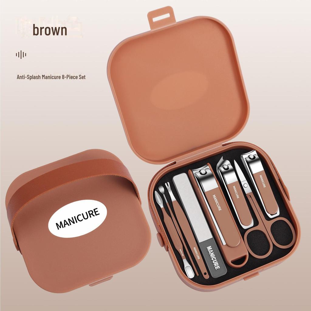 High-End Portable Anti-Splash Nail Clipper and Ear Spoon Manicure Set