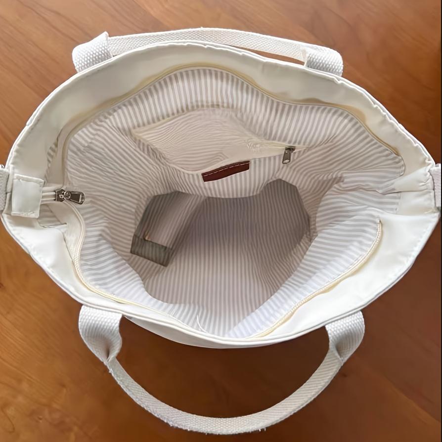 Stilig ensfarget totebag Slitesterk Organisert med flere lommer Allsidig skulderveske for kvinner Chic avslappet håndveske lommebok for hverdagsbruk