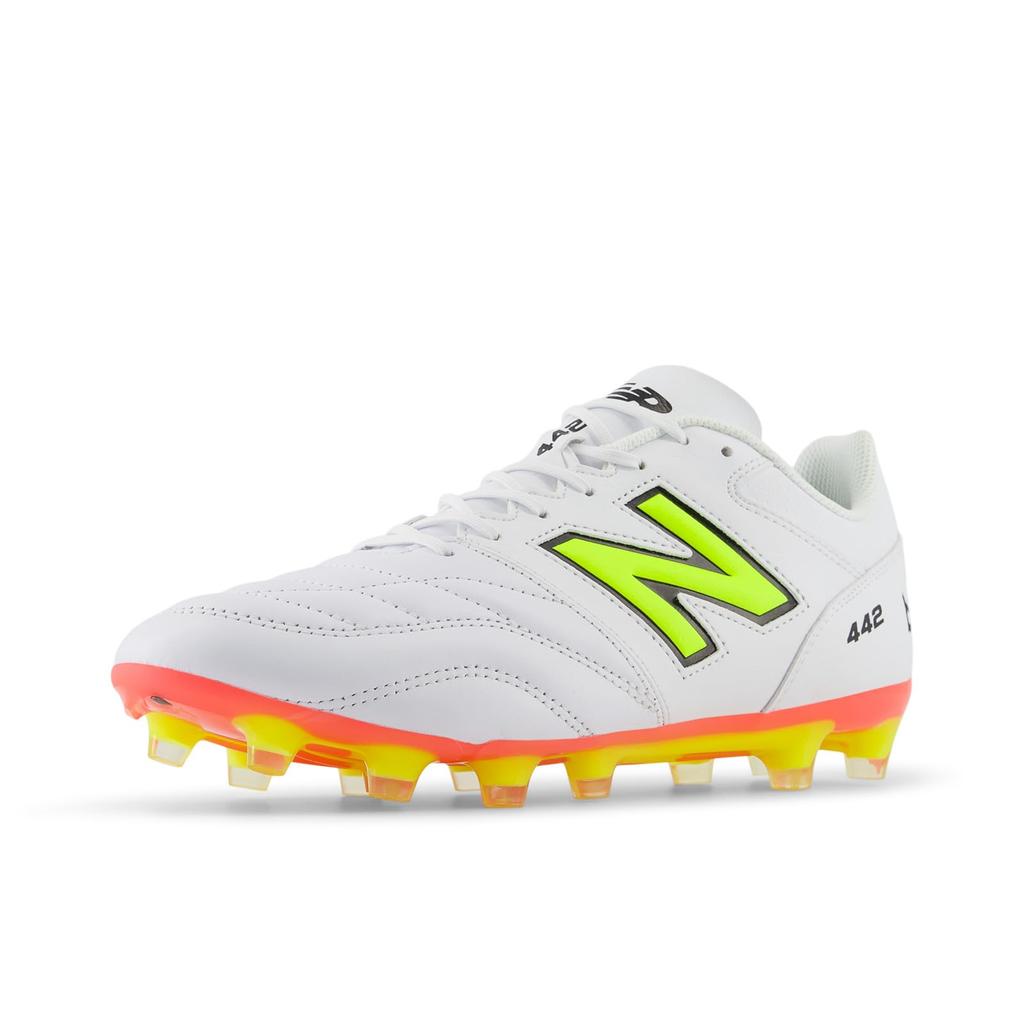 New Balance 442 TEAM HG MS42H Soccer Full Grain IB2 2E Cleats, Leather, Men's, (WHITE), 26.5 cm,