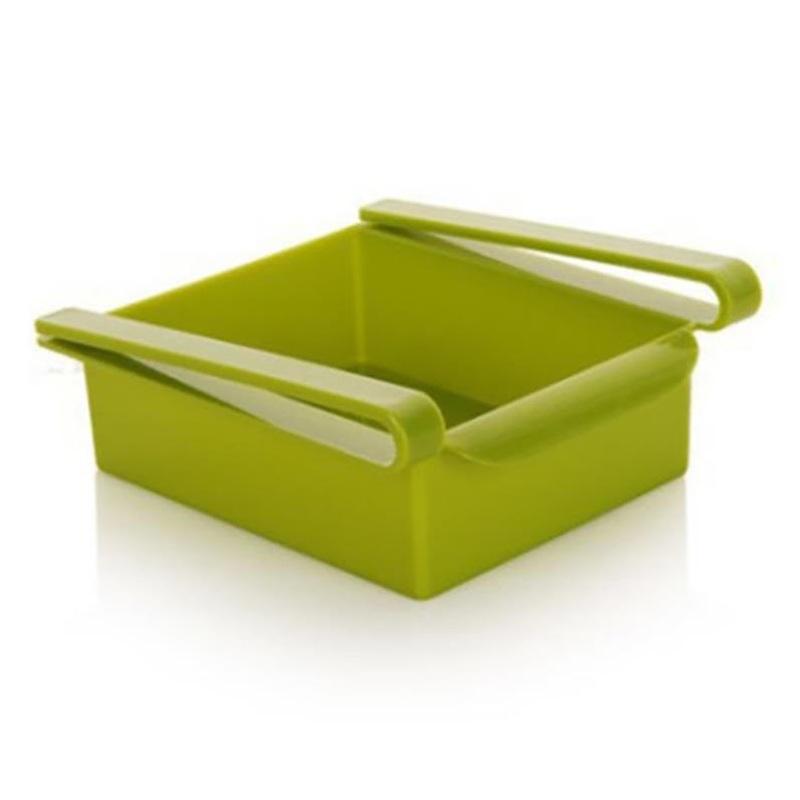 2Pcs Durable ABS Storage Rack Sliding Kitchen Refrigerator Fridge Shelf Holder Storage Box Home Supplies