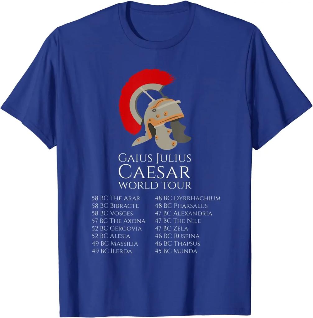Ancient Roman Gaius Julius Caesar World Tour Legion Helmet TShirt Summer Cotton Short Sleeve ONeck Mens T Shirt New S3XL