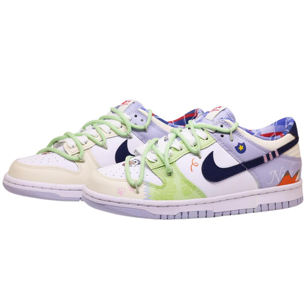 Nike Pantofi Skateboard Dunk Rezistenți la Abraziune Joși Femei Alb Verde IH7343-141(EchipaF-)