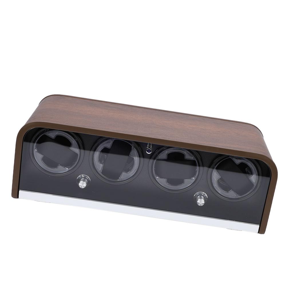 Watch Winder for 4 Mechanical Watches 5 Modes Quiet Automatic Watch Winder Display Storage Box with LED Light for Home
