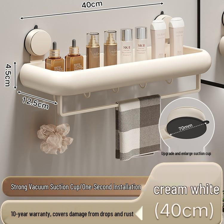 Punch-Free Gunmetal Bathroom Shelf: Wall-Mounted Storage for Vanity & Toilet