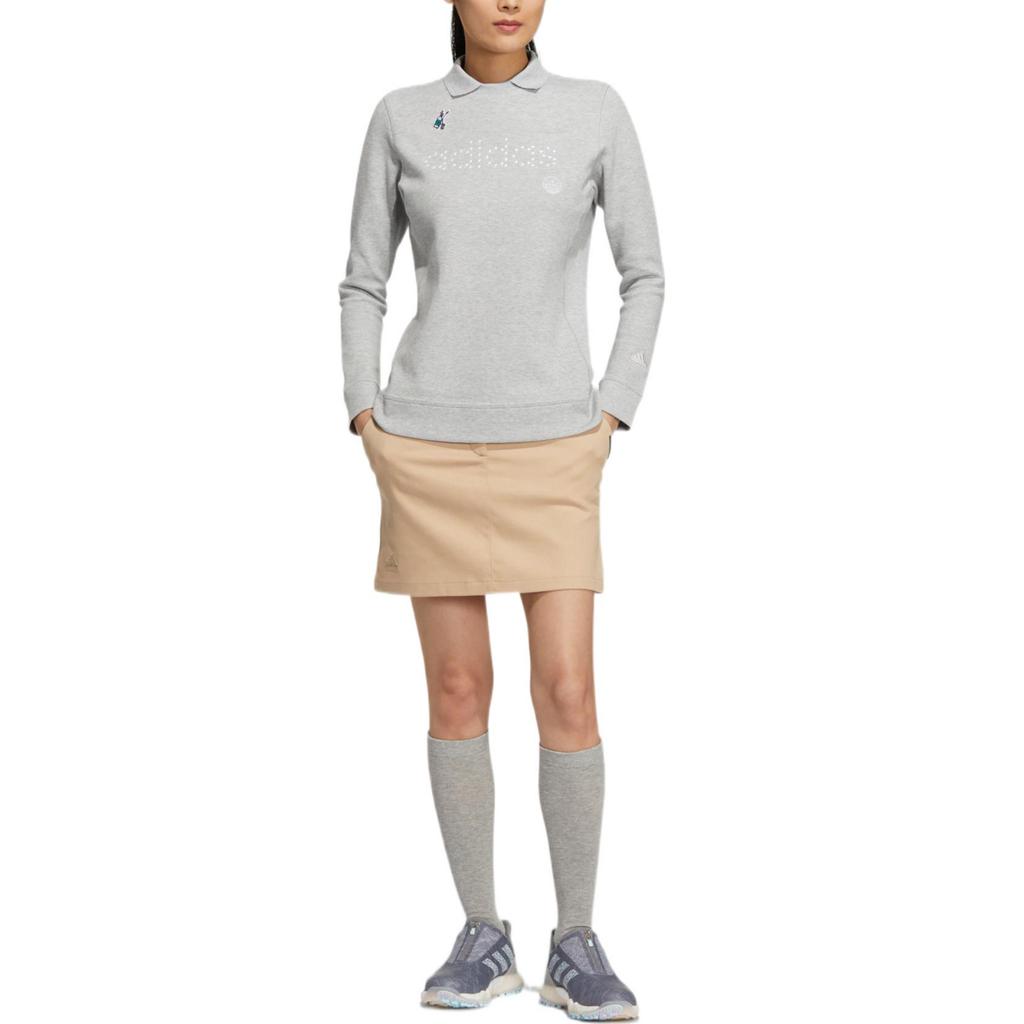 Adidas Play Green Twill Skirt Solid Color Embroidered Logo Patch Back Pocket Built-In Shorts Sports Casual Skirt Women Skirts Brown HC3780