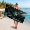 Ireland Rugby Customized Name Text Beach Towel, Soft Absorbent Towel Beach Pool Travel Personal Gift