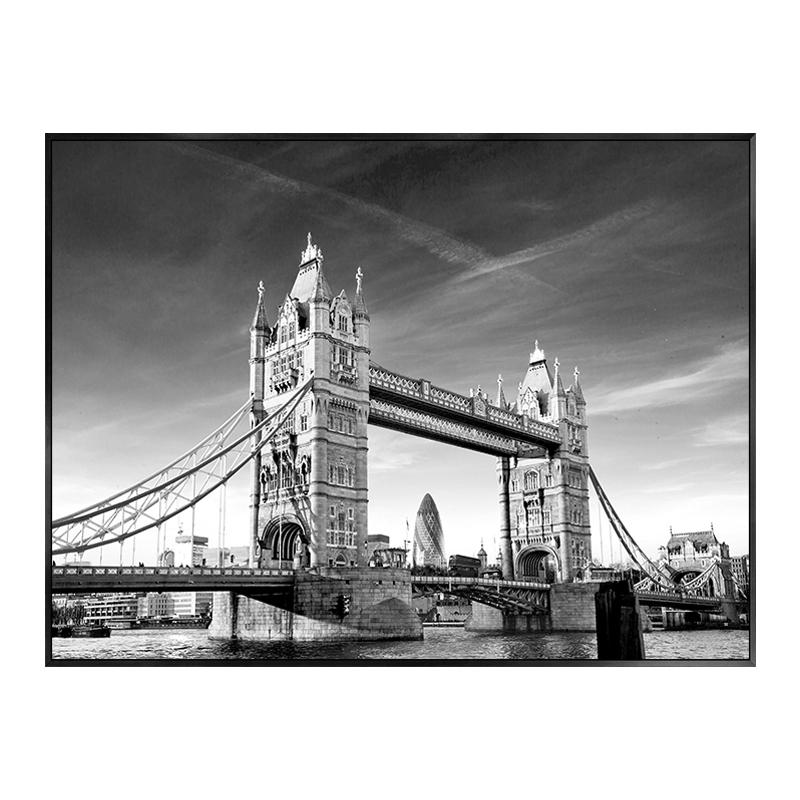 Modern New York Londen Parijs Sydney Stadsgezicht Landschap Poster Zwart-wit Canvas Schilderij Muurkunst Foto's Woondecoratie