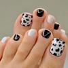 Summer Black and White Leopard Print Foot Nail Piece Fake Nail Nail Piece Nail Piece Nail Piece Wearable Nail Piece Nails
